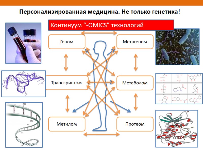 Персонализированная медицина. Не только генетика! 19 Транскриптом Геном Метилом Метагеном Протеом Метаболом Континуум “-OMICS”